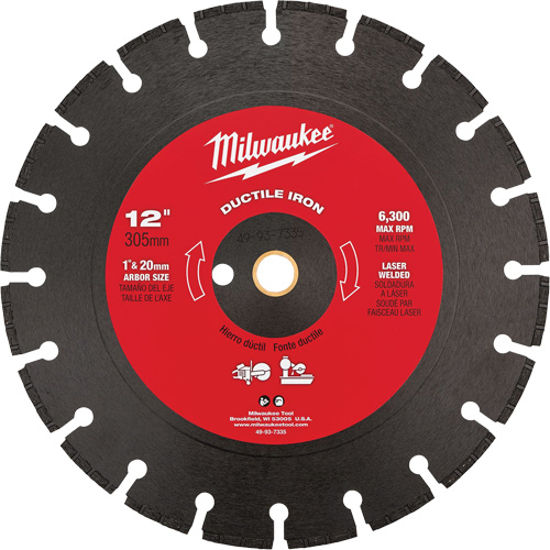 Circular Saw Blade, 12", Ductile Iron Use Duraquip Inc
