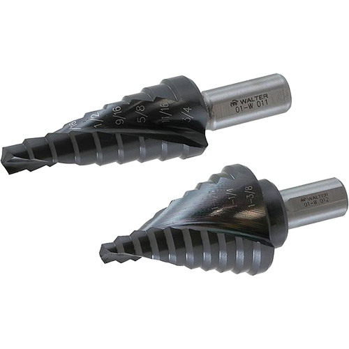 Multi-Step Step Drill Bit, 1/4" - 1" , Titanium Duraquip Inc