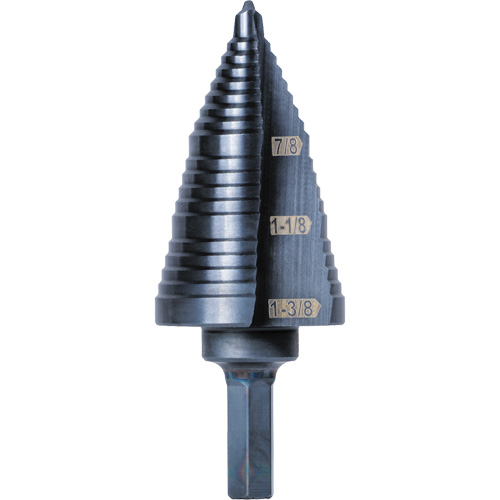 3-Step Drill Bit, 7/8" - 1-3/8" , High Speed Steel Duraquip Inc