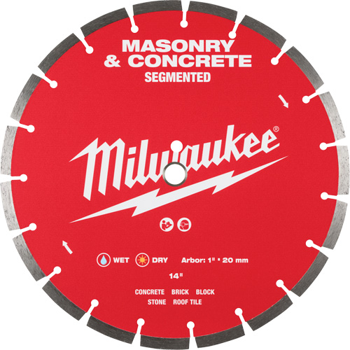 Segmented Masonry & Concrete Diamond Blade, 14", Stone/Concrete/Brick/Tile Use Duraquip Inc