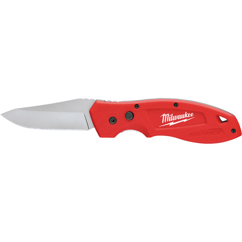 FASTBACK Smooth Folding Pocket Knife, 7-3/4" Blade, Stainless Steel Blade, Metal Handle Duraquip Inc