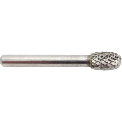 Oval Shape Carbide Shipyard Bur, SE-3, 3/8" Dia., 1/4" Shank, 5/8" Depth of Cut Duraquip Inc