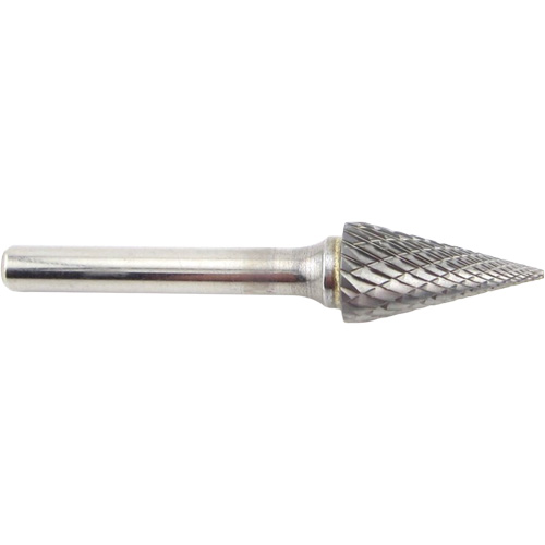 Cone Shape Carbide Shipyard Bur, SM-5, 1/2" Dia., 1/4" Shank, 7/8" Depth of Cut Duraquip Inc