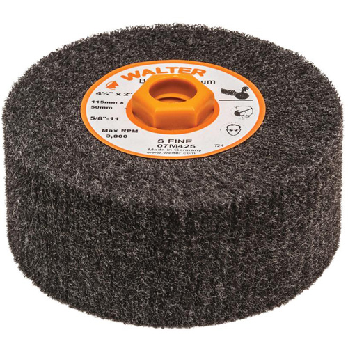 Tambour de conditionnement de surface Blendex, 4-1/2" dia. x 2" la, 5/8"-11 Arbre, Grain Super fin Duraquip Inc