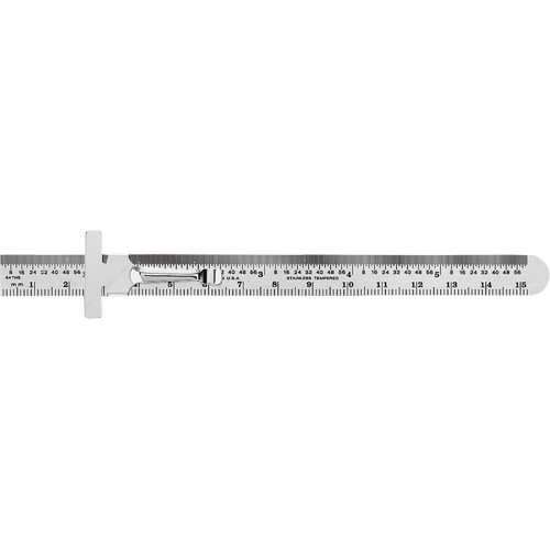 Economy Precision Flexible Ruler, 6" L, Steel Duraquip Inc