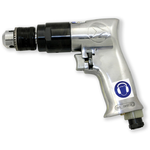 ADX380R Air Drill Rev, 4 CFM, 1/4" NPT, 86.8 dBA, 3/8" Chuck, Keyed Duraquip Inc