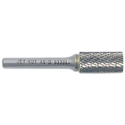 JET-KUT&reg; Cylindrical Shape Burr, 1/2" Dia., 1/4" Shank, 1" Depth of Cut Duraquip Inc