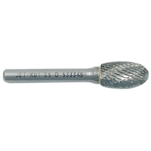 Oval Shape Bur, 1/2" Dia., 1/4" Shank, 7/8" Depth of Cut Duraquip Inc