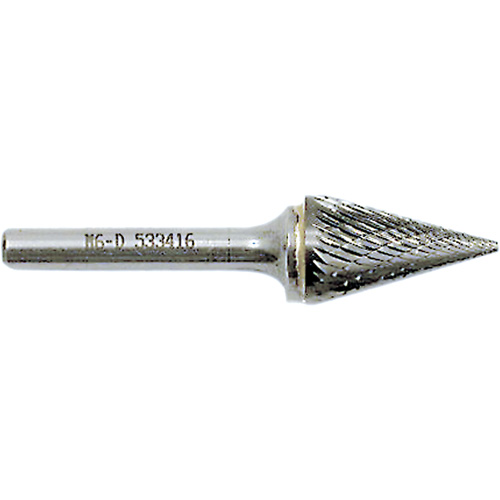 M4-D JET-KUT&reg; Cone Shape Burr, 3/8" Dia., 1/4" Shank, 5/8" Depth of Cut Duraquip Inc