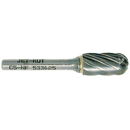C5-NF JET-KUT&reg; Ball Nose Shape Bur for Aluminum/Non-ferrous Materials, 1/2" Dia. Duraquip Inc