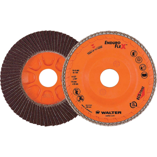 Enduro-Flex Flap Disc, 4-1/2" x 7/8", Type 27, 120 Grit, Zirconia Alumina Duraquip Inc