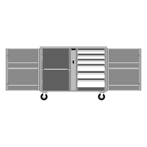 Rolling Work Bench, 49-7/8" W x 40-5/8" H x 26-7/8" D, 24.6 Cubic Feet Capacity Duraquip Inc