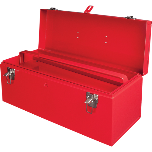 ATB100 Portable Tool Box with Metal Tool Tray, 8-3/4" D x 21" W x 9" H, Red Duraquip Inc