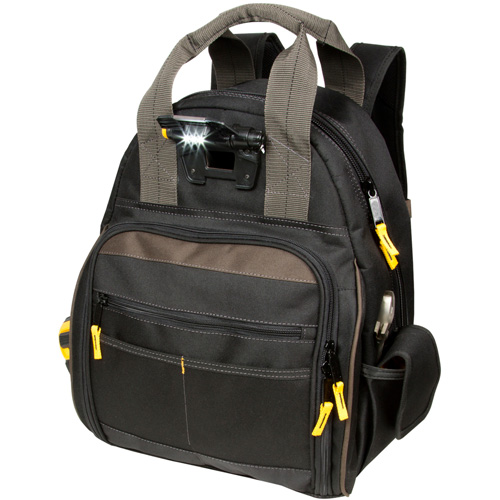 Techgear 53-Pocket Tool Backpack, 16" L x 13-1/4" W, Black, Polyester Duraquip Inc