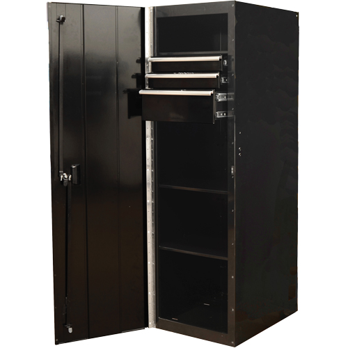 RX Series Side Cabinet, 3 Drawers, 19" W x 25" D x 61" H, Black Duraquip Inc