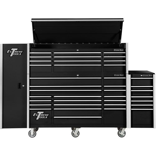 RX Series Side Cabinet, 3 Drawers, 19" W x 25" D x 61" H, Black Duraquip Inc