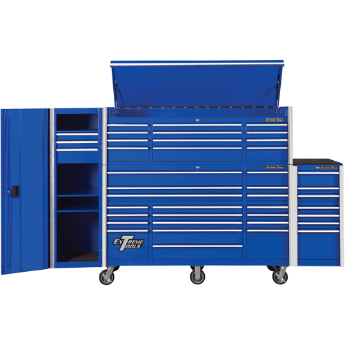 RX Series Side Cabinet, 3 Drawers, 19" W x 25" D x 61" H, Blue Duraquip Inc