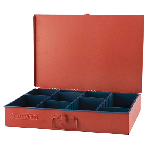 Coffre avec 12 compartiments ajustables, 12" P x 18" la x 3" h, Rouge Duraquip Inc