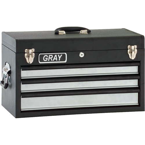 Tool Box - 3 Drawers, 10" D x 20-1/2" W x 12" H, Black Duraquip Inc