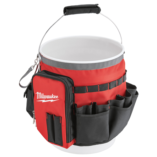 Bucket Organizer Bag, 10" L x 10" W x 13-1/2" H, Nylon, Red Duraquip Inc