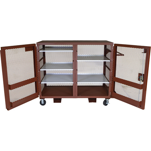 Armoire mobile en treillis, Acier, 49 pi³, Rouge Duraquip Inc