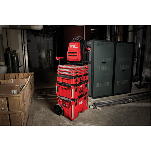 Packout Backpack, 15-3/4" L x 11-4/5" W, Black/Red, Ballistic Duraquip Inc