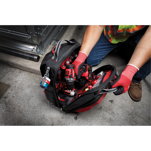 Packout Backpack, 15-3/4" L x 11-4/5" W, Black/Red, Ballistic Duraquip Inc