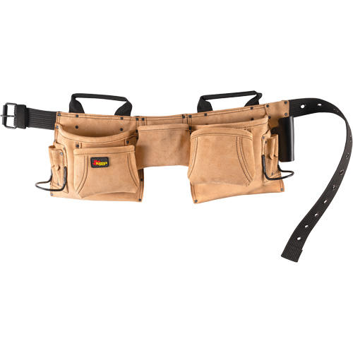 Constructor's Tool Belt, Leather, Tan Duraquip Inc