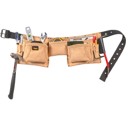 Constructor's Tool Belt, Leather, Tan Duraquip Inc