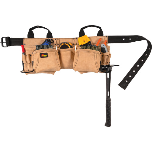 Carpenter's Tool Belt, Leather, Tan Duraquip Inc