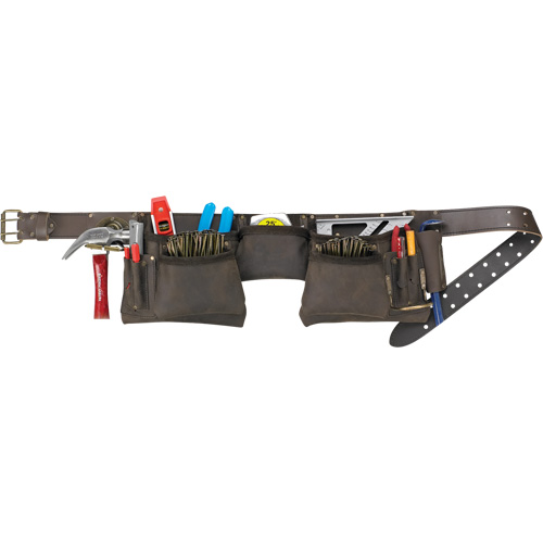 Constructor's Tool Belt, Leather, Tan Duraquip Inc