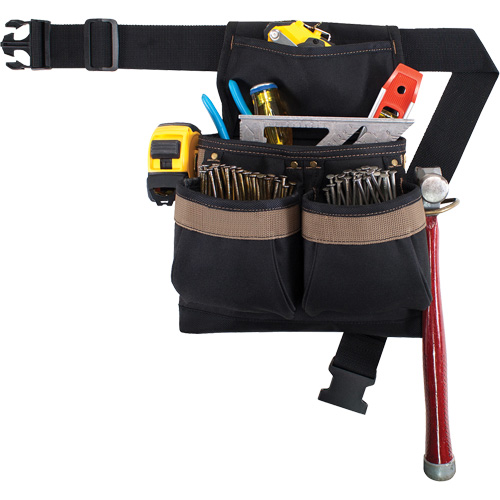Small Deluxe Tool Belt, Polyester, Black Duraquip Inc