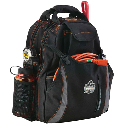Arsenal&reg; 5843 Tool Backpack, 13-1/2" L x 8-1/2" W, Black, Polyester Duraquip Inc