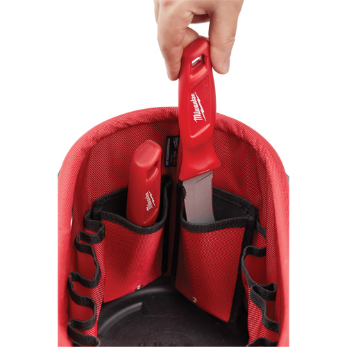 Utility Oval Bag, Ballistic Nylon, 24 Pockets, Black/Red Duraquip Inc