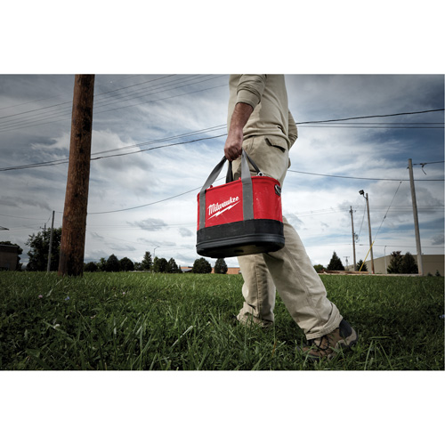 Aerial Utility Oval Bag, Ballistic Nylon, 14 Pockets, Black/Red Duraquip Inc