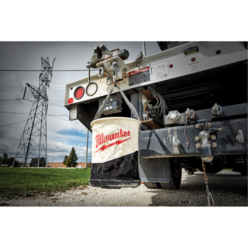 Utility Bucket, 11-4/5" L x 11-4/5" W x 14-3/5" H, Canvas, Beige/Black Duraquip Inc