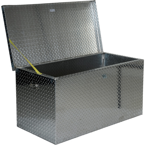 Aluminum Treadplate Portable Tool Box, 25-1/16" D x 49-1/4" W x 24" H, Silver Duraquip Inc