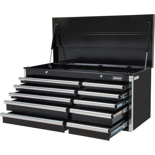 Industrial Tool Chest, 41" W, 10 Drawers, Black Duraquip Inc