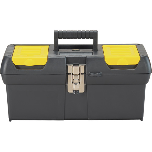 2000 Series Tool Box with Tray, 16" W x 7-1/10" D x 8-1/10" H, Black/Yellow Duraquip Inc