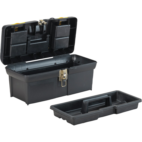 2000 Series Tool Box with Tray, 16" W x 7-1/10" D x 8-1/10" H, Black/Yellow Duraquip Inc