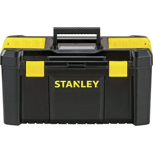 Essential&reg; Tool Box with Tray, 19" W x 9-7/8" D x 9-3/4" H, Black/Yellow Duraquip Inc