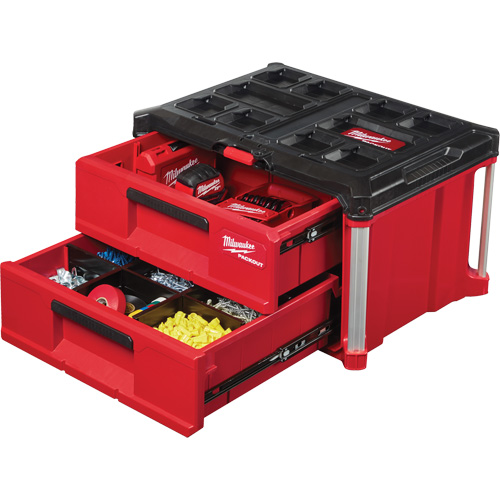 Packout 2-Drawer Tool Box, 16-1/3" x 14-1/3" x 22-1/5", Red Duraquip Inc