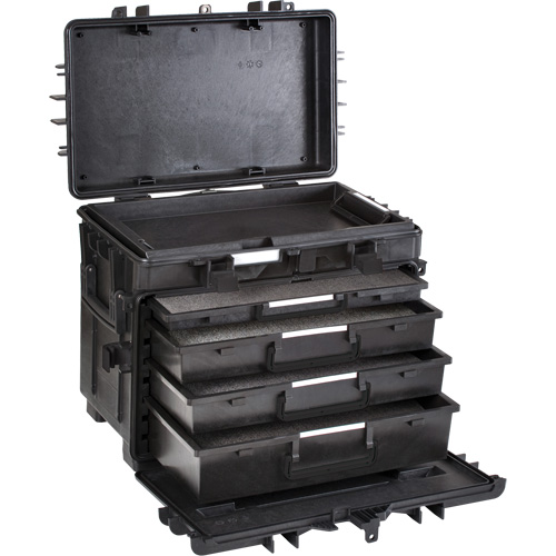 Mobile Tool Chest With Drawers, 8 Drawers, 22-4/5" W x 15" D x 18" H, Black Duraquip Inc