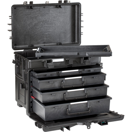 Military Mobile Tool Chest With Drawers, 4 Drawers, 22-4/5" W x 15" D x 18" H, Black Duraquip Inc