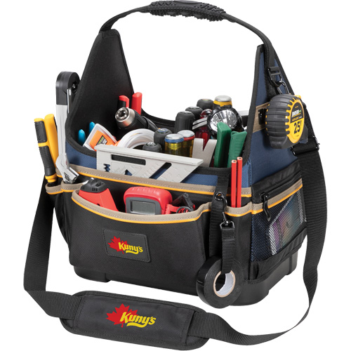 Porte-outils &eacute;lectrique/CHVAC &agrave; base moul&eacute;e, Polyester balistique, 20 pochettes, Noir/Bleu Duraquip Inc