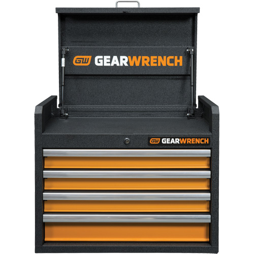 Coffre &agrave; outils de s&eacute;rie GSX, 26" la, 4 tiroirs, Noir/Orange Duraquip Inc