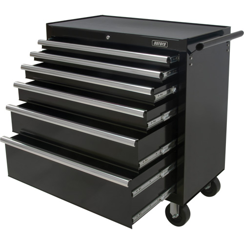 Chariot &agrave; outils industriel, 6 tiroirs, 39" la x 20-4/5" p x 38-1/2" h, Noir Duraquip Inc