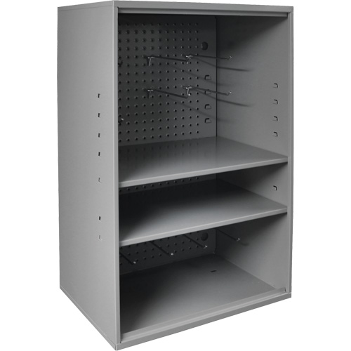 Armoire d'entreposage de produits abrasifs avec panneau perfor&eacute;, Acier, 19-7/8" x 14-1/4" x 32-3/4", Gris Duraquip Inc