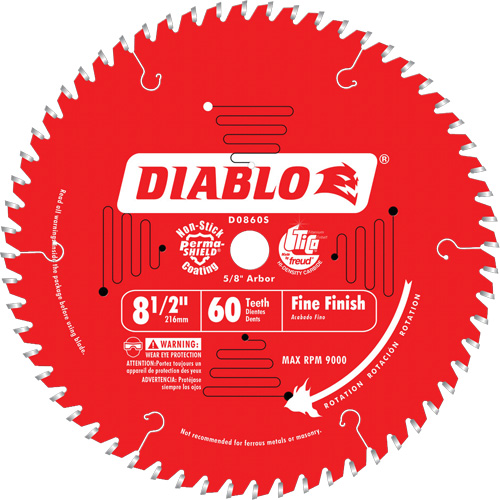 Contractor Saw Blades - Fine Finishing Saw Blades, 8-1/2", 60 Teeth, Wood Use Duraquip Inc