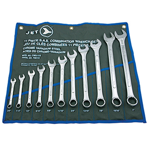 11-Piece SAE Raised Panel Combination Wrench Set, Combination, 11 Pieces, Imperial Duraquip Inc
